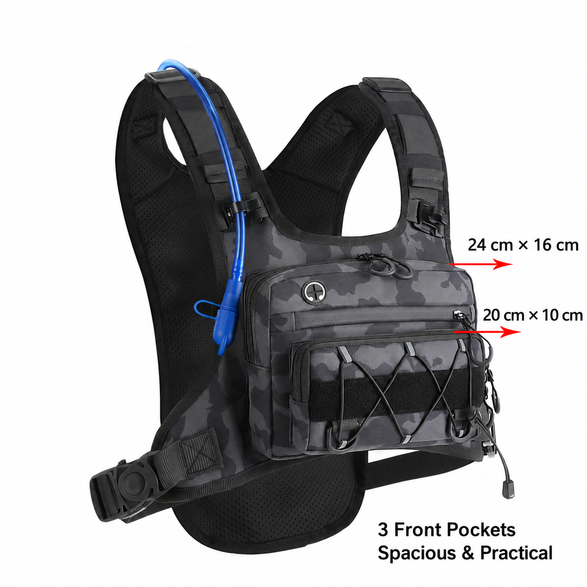 Tactical Hydration Backpack Vest - Lightweight Outdoor Hiking & Cycling Gear