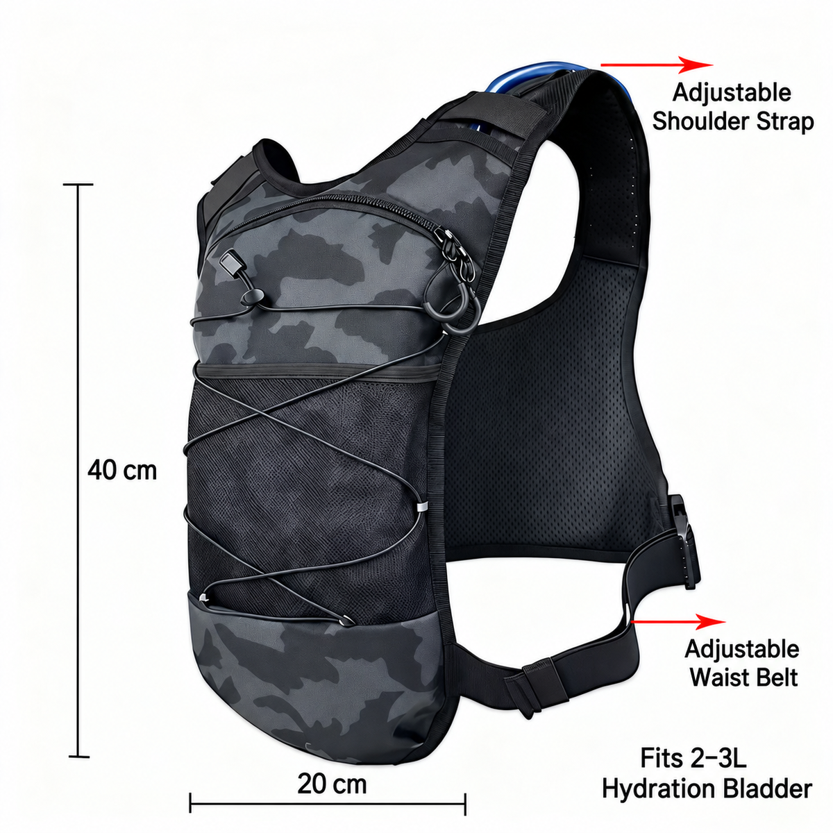 Tactical Hydration Backpack Vest - Lightweight Outdoor Hiking & Cycling Gear
