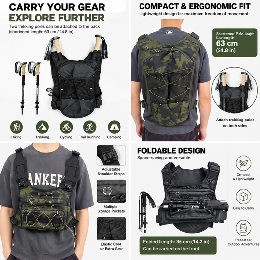 Tactical Hydration Backpack Vest - Lightweight Outdoor Hiking & Cycling Gear